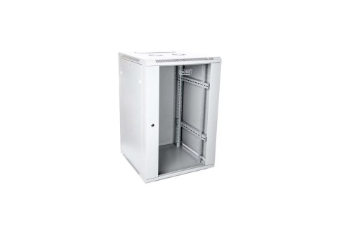 Szafa sieciowa wisząca 19" 21U rack 600x600, drzwi szyba, szary, niedzielona, niezłożona, 60kg