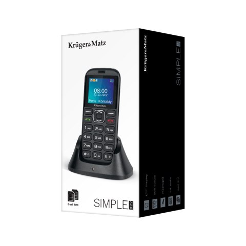 Kruger & Matz KM0922 4G 4,5 cm (1.77") 72 g Czarny, Telefon dla seniora