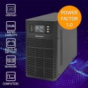 QOLTEC ZASILACZ AWARYJNY UPS 3KVA | 3000W | POWER FACTOR 1.0 | LCD | EPO | USB | ON-LINE