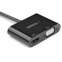 StarTech.com DP2VGAHD20 adapter kablowy DisplayPort HDMI + VGA (D-Sub) Czarny