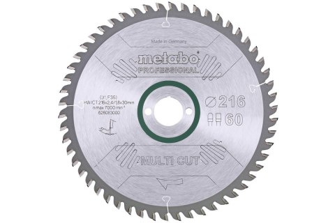 METABO PIŁA TARCZOWA HW/CT 216x30x60z MULTI CUT PROFESSIONAL