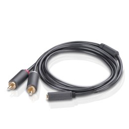 Ugreen 10588 kabel audio 1 m 2 x RCA 3.5mm Czarny