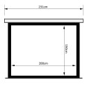 Ekran projekcyjny elektryczny do zawieszenia na suficie lub ścianie Maclean MC-992 (sufitowy, ścienny; rozwijane elektrycznie; 2