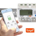 Qoltec Trójfazowy elektroniczny licznik | miernik zużycia energii na szynę DIN | 400V | LCD | Wi-Fi