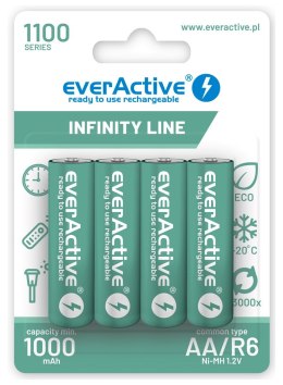 EVERACTIVE AKUMULATORKI AA / R6 EVERACTIVE NI-MH 1100 MAH INFINITY LINE - BLISTER 4 SZTUKI EVHRL6-1100