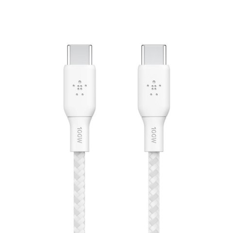 Belkin Kabel w oplocie USB-C do USB-C 100W 2m biały