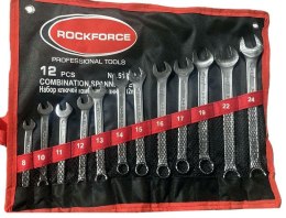 ROCKFORCE KLUCZ PŁASKO-OCZKOWY kpl.12el. (8-24mm)