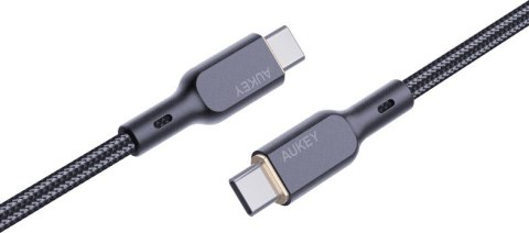 AUKEY CB-KCC101 kabel USB-C - USB-C 1m 100W PD 5A 20V kevlar + nylonowy oplot