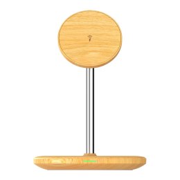 WOOD GRAIN 2-IN-1 MAGNETIC/WIRELESS CHARGING STAND