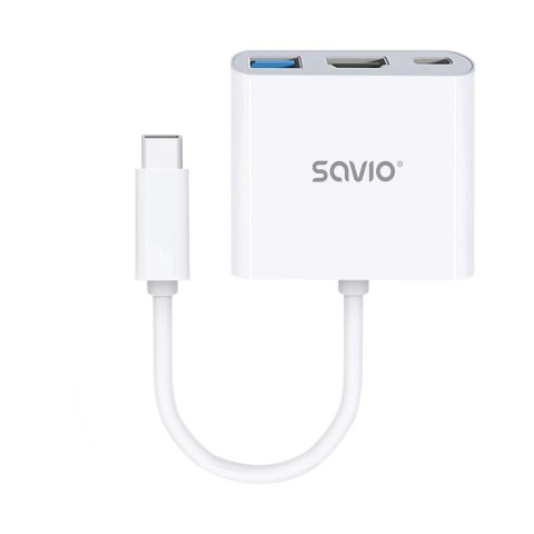 Hub USB SAVIO AK-48 USB Typ C - HDMI, USB 3.0, PD