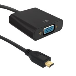 Adapter Qoltec Micro HDMI DM / VGA F | 0,2m