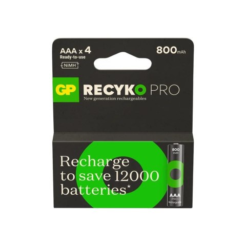 Akumulatorki AAA/R03 GP ReCyko Ni-MH 800mAh - 4 sztuki