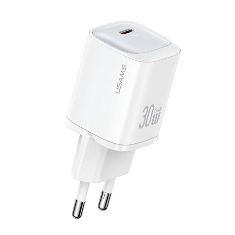 Ładowarka sieciowa Usams CC251 30W GaN 1xUSB-C PD 3.0 bez kabla - biała