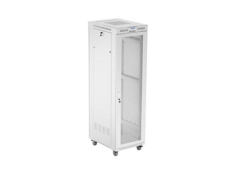 Szafa instalacyjna Rack stojąca 19" 42U 600x800 szara drzwi perforowane LCD Lanberg (flat pack)