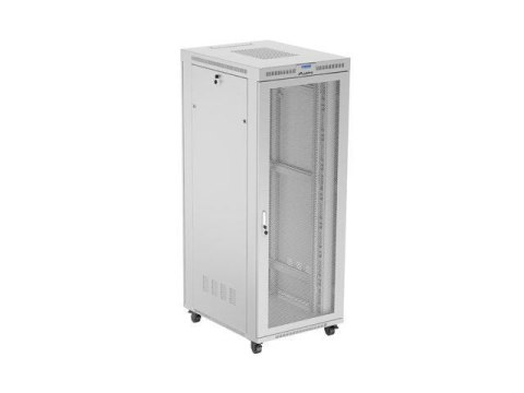 Szafa instalacyjna Rack stojąca 19" 42U 800x1000 szara drzwi perforowane LCD Lanberg (flat pack)