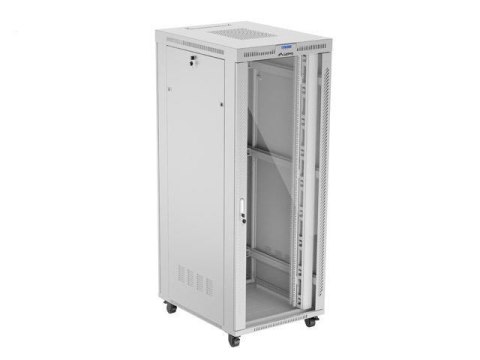 Szafa instalacyjna Rack stojąca 19" 42U 800x1000 szara drzwi szklane LCD Lanberg (flat pack)