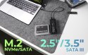 IcyBox Stacja dokująca IB-180MS-C31 SSD Docking 1x 2,5"/3,5" & 1x M.2 PCIe NVMena USB 3.2 Gen 2 10 Gbit/s