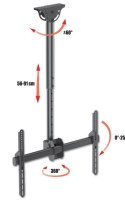 Techly Uchwyt sufitowy 37-70 cali 50kg regulacja