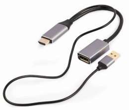 GEMBIRD AKTYWNY ADAPTER 4K HDMI NA DISPLAYPORT (F) CZARNY, 10CM