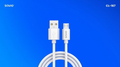 Savio Kabel USB- A - micro USB, 2A, 3m, CL-167