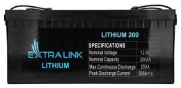 Extralink LiFePO4 200AH | Akumulator | 12.8V, BMS