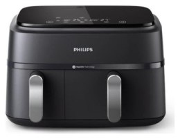 Frytkownice - Philips Ovi Dual 3000 NA351/00 czarny/srebrny