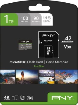 Karta pamięci - PNY PRO Elite microSDXC 1TB + Adapter SD (P-SDU1TBV32100PRO-GE)