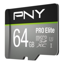 Karta pamięci - PNY PRO Elite microSDXC 64GB + Adapter SD (P-SDU64GV31100PRO-GE)