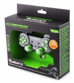 Gamepad bezprzewodowy Esperanza GLADIATOR EGG108G (PC PS3; kolor czarny)