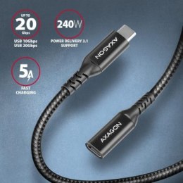 Kabel przedłużacz USB-CM - USB-CF 3.2 Gen 2 PD 240W 1.5m czarny Axagon