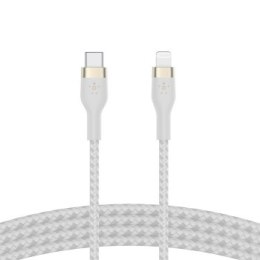 Belkin CAA011bt2MWH BOOST CHARGE™ USB-C do LTG silikonowy w oplocie 2m biały