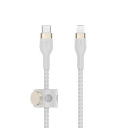 Belkin CAA011bt2MWH BOOST CHARGE™ USB-C do LTG silikonowy w oplocie 2m biały