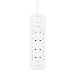 Listwa zasilająca Belkin Power Surge 8-PORT + 2xUSB-C 30W 900J White