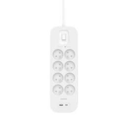 Listwa zasilająca Belkin Power Surge 8-PORTS + 1xUSB-A +1xUSB-C PD 900J White