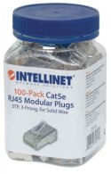 Intellinet 790574 Wtyk modularny RJ45 Cat5e 3-ząbkowy na drut, opakowanie słoik 100 szt_