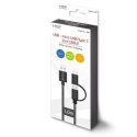 Kabel SAVIO CL-128 (Micro USB typu B USB typu C - USB 2.0 typu A ; 1m; kolor czarny)