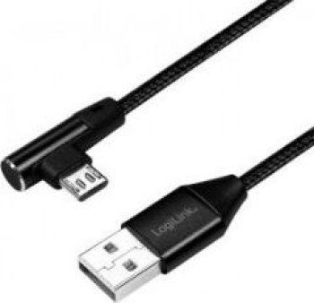 LogiLink micro USB 1.0m kątowy czarny