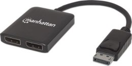 Manhattan 207768 Rozdzielacz Splitter Display Port 1x2, 4K 30Hz, UHD, Hub MST_