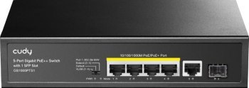 CUDY GS1005PTS1 5-Port Gigabit PoE+ Switch with 1 SFP Port 120W