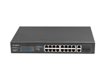 LANBERG SWITCH RACK 19 16X 100MB POE+/2X COMBO GIGABIT 150W NIEZARZĄDZALNY RSFE-16P-2C-150