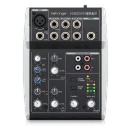 Behringer 502S - 5-kanałowy kompaktowy mikser analogowy z interfejsem USB zaprojektowany specjalnie do obsługi podcastów streamo