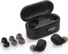 Słuchawki SAVIO TWS-04 (bluetooth; bezprzewodowe Bluetooth; z wbudowanym mikrofonem; kolor czarny