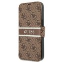 GUESS GUBKP13S4GDBR IPHONE 13 MINI 5,4" BRĄZOWY/BROWN BOOK 4G STRIPE