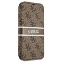 GUESS GUBKP13S4GDBR IPHONE 13 MINI 5,4" BRĄZOWY/BROWN BOOK 4G STRIPE