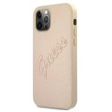 GUESS GUHCP12LRSAVSLG IPHONE 12 PRO MAX 6,7" ZŁOTY/GOLD HARDCASE SAFFIANO VINTAGE SCRIPT