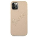 GUESS GUHCP12LRSAVSLG IPHONE 12 PRO MAX 6,7" ZŁOTY/GOLD HARDCASE SAFFIANO VINTAGE SCRIPT