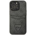 GUESS GUHCP13LP4TPK IPHONE 13 PRO / 13 6,1" CZARNY/BLACK HARDCASE 4G TRIANGLE LOGO CARDSLOT