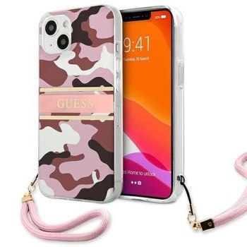 GUESS GUHCP13MKCABPI IPHONE 13 / 14 / 15,6.1" RÓŻOWY/PINK HARDCASE CAMO STRAP COLLECTION