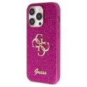 GUESS GUHCP15LHG4SGU IPHONE 15 PRO 6.1" FIOLETOWY/PURPLE HARDCASE GLITTER SCRIPT BIG 4G