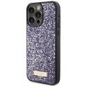 GUESS GUHCP15LPFGSBSP IPHONE 15 PRO 6.1" FIOLETOWY/PURPLE HARDCASE RHINESTONE METAL LOGO